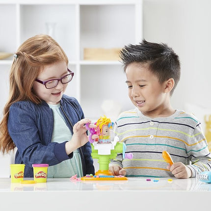 Play-Doh Buzz 'n Cut Fuzzy Pumper Barber Shop Set, Electric Buzzer, 5 Colors of 2-Ounce Cans, Preschool Toys, Christmas Gifts Girls & Boys, Ages 3+ (Amazon Exclusive)