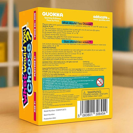 QUOKKA 4-Pack Card Game| 2000+ Hilarious Questions| Funny Family & Party Board Games for Kids, Teens, Adults - Travel, Pop Culture, Daily Life & Situations | What Would You Choose Challenges Ages 8+
