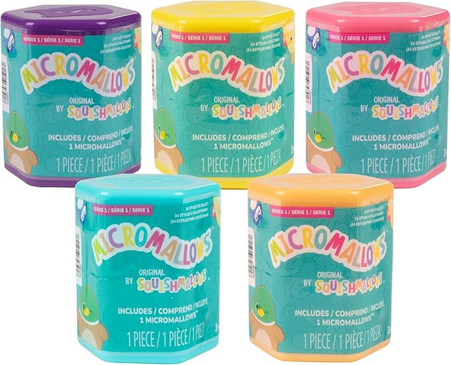 Squishmallows Micromallows Series 1 Mini Mystery Plush (5 Pack) Official Jazwares Plush - Collectible Soft & Squishy Blind Capsules - Styles May Vary - Gift for Boys, Girls & Kids