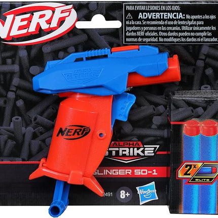 Spear Nerf Alpha Strike Slinger SD-1, Launcher and 2 Official Darts - F2491 - Hasbro