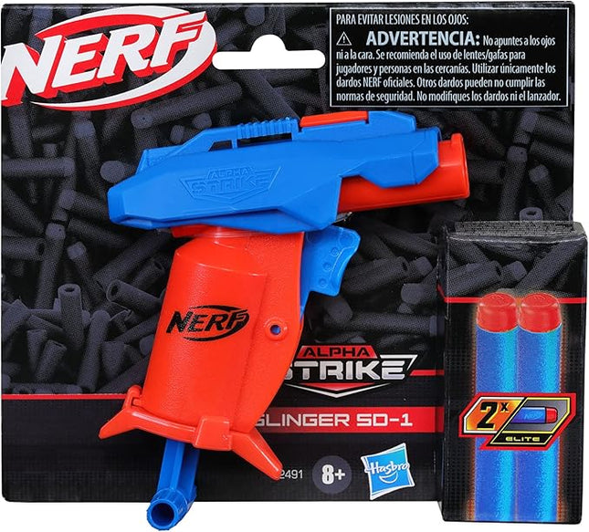 Spear Nerf Alpha Strike Slinger SD-1, Launcher and 2 Official Darts - F2491 - Hasbro