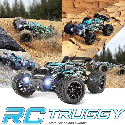 HAIBOXING RC Cars Hailstorm, 36+KM/H High Speed 4WD 1:18 Scale Waterproof Truggy Remote Control Off Road Monster Truck with Two Rechargeable Batteries, All Terrain Toys for Kids and Adult