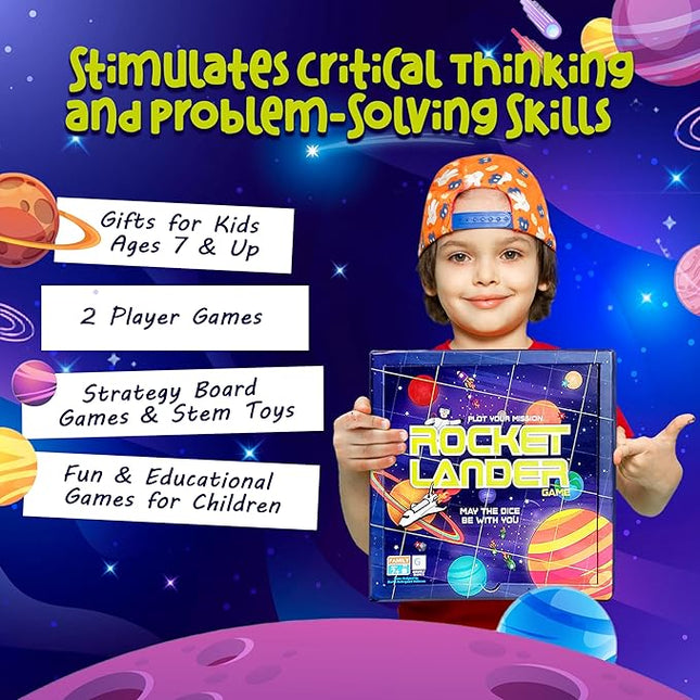 Griddly Kids RocketLander – Strategy Family Games for Critical Thinking & Problem-Solving Skills, Board Game for Adults, Family Card Game, STEM Toys, Fun & Engaging Educational Activity Kids Games