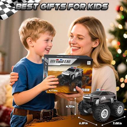 Remote Control Car for Boys 4-7, All Terrain Upright Walking Remote Control Truck, 1:24 Off-Road Pick-up RC Cars with 360°Spins, Light, Rechargeable RC Truck for Boys 8-12 Christmas Birthday Gift