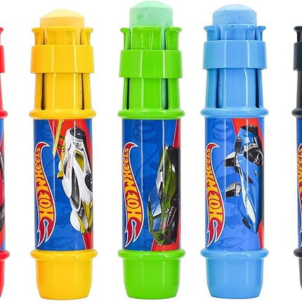 Sunny Days Entertainment Hot Wheels™ Jumbo Chalk Holders | 5 Chalk Sticks with Holders for Kids | Sidewalk Chalk for Toddlers