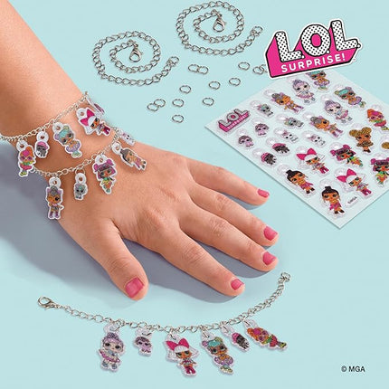 SES Creative 14190 - L.O.L. - Puffy Sticker Bracelets, Mix and Match Your own Charms, with Glitter, Complete Set for Children 6 Years and Older