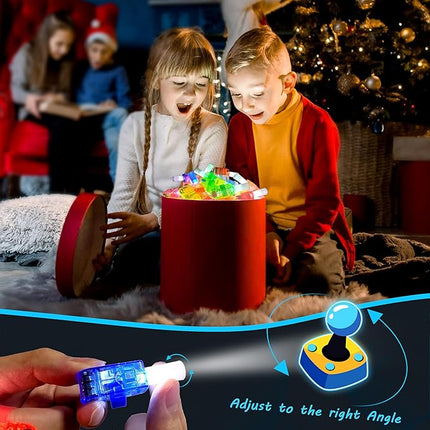 24PCS Video Game Party Favors-LED Finger Lights：Glow-in-the-Dark Light-Up Toys Bulk for Kids,Gamer Birthday Party Decorations Supplies, Party Goodie Bags Stuffers, Classroom Prizes, Fun Gifts
