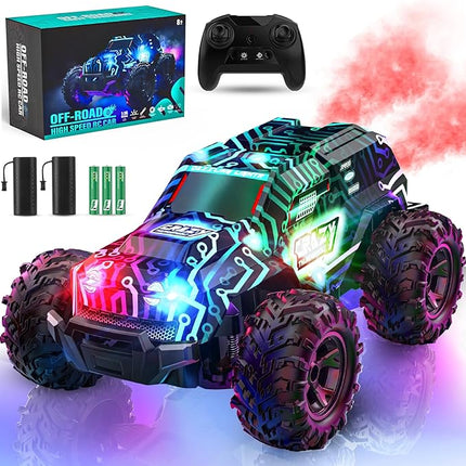 Remote-Control-Car, 2.4GHz High Speed Rc Cars Truck, Offroad Monster Hobby Racing Car with LED Cool Bodylight and Rechargeable Battery, Toy Gifts 3 4 5 6 7 8 Year Old Boys Girls Kids