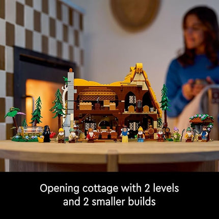 LEGO Disney Snow White and The Seven Dwarfs’ Cottage Building Kit for Adults, Build and Display Disney Princess Set with 10 Minifigures Including Snow White, Gift for Fans of The Classic Movie, 43242