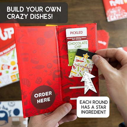 Blue Wasatch Games Plate It Up - A Foodie Party Game | Mix Ingredients and Make Crazy Dishes | Includes Over 350 Foods and Fun Scenarios | Ages 8+ | 3-6 Players | 20 Min to Play