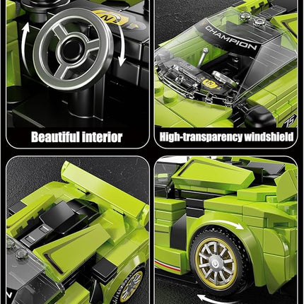 TGL TYCOLE Super Sports Car Building Block Set with Display Case,Speed Race Car Building Kits Construction Toy,Collectible Car Model,Christmas Birthday Gift for Adults and Kids 6 and up(323pcs)