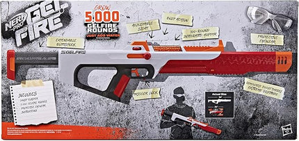Nerf Pro Gelfire Ghost Bolt Action Blaster, Removable Boost Barrel, 5000 Gel Rounds, 100 Round Integrated Hopper, Eyewear, Ages 14 & Up
