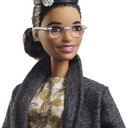 Barbie Inspiring Women Series Rosa Parks Collectible Doll, Wearing Fashion and Accessories, with Doll Stand and Certificate of Authenticity