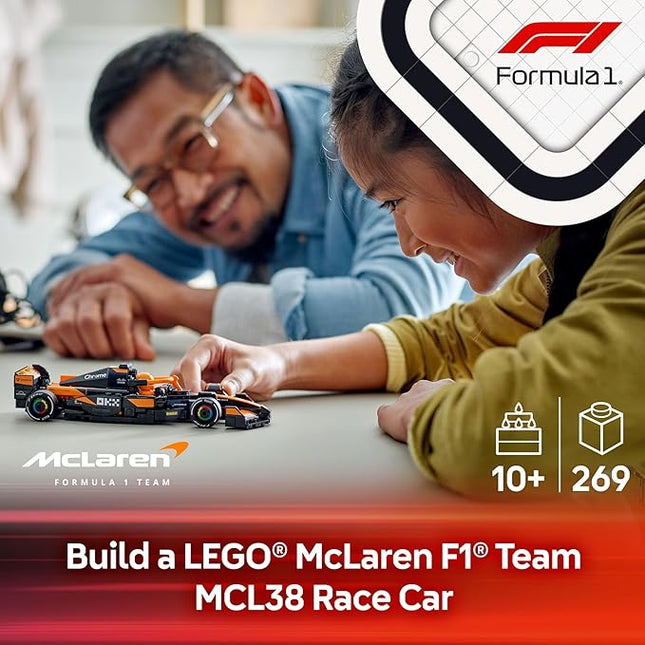 LEGO Speed Champions McLaren F1 Team MCL38 Race Car Toy - Building Set for Kids, Boys & Girls, Ages 10+ - Toy Car for F1 Fans - Gift Idea for Birthday - 77251