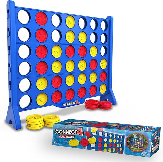 Giant Connect 4: Hasbro's Original Connect4 Game Super-Sized - 46.5 inch All-Weather Official Four in a Row Board Game - Indoor or Outdoor Connect4 Fun for Adults and Family
