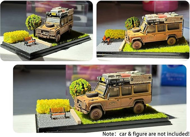 1/64 Scale Street Diorama Display Case- Clear Storage Case with Realistic Urban Road Scene for Hot Wheels, Matchbox & 1:64 Model Cars- Diecast Toy Garage-Fall