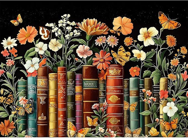500 Piece Puzzle for Adults | Vintage Wildflowers Books Puzzle | Recycled Cardboard Plant Flowers Jigsaw Puzzle 500 Pieces | Challenging Game Home Decor Birthday Party Gift Toy for Adults Kids Seniors