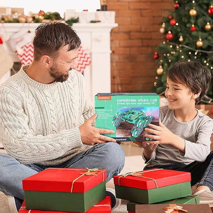 Cool 8WD RC Stunt Car for Kids Ages 6 7 8-12 13 14 Year Old - Remote & Gesture Hand-Controlled Toy with Lights & Music, Rotating Drift Car for Boys, 2.4Ghz