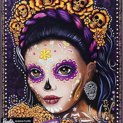 Barbie 2021 Dia De Muertos Doll (11.5-in) Wearing Traditional Embroidered Dress, Flower Crown & Calavera Face Paint, Gift for Collectors