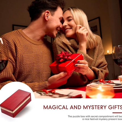 Zhanmai 2 Pack Impossible Puzzle Box Wooden Secret Puzzle Boxes with Drawer Mini 3D Brain Teaser Magic Gift for Adults Teens