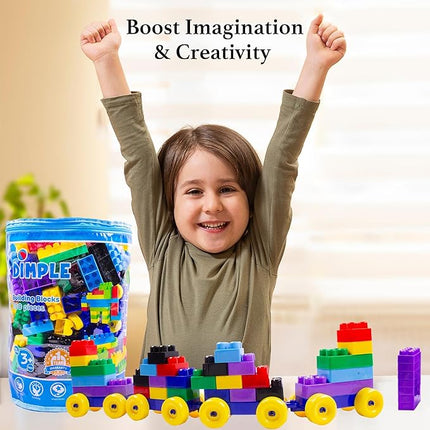 Dimple Large Building Blocks for Toddlers/Kids (600 Piece) Stackable, Multi-Colored, Interlocking Toys Safe, Non-Toxic Plastic Bright Colors, Waterproof Boys, Girls Age 3 for Kids
