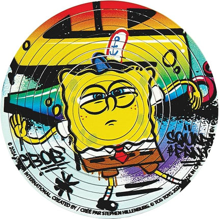 Spin Flip Puzzle: Spongebob Graffiti, 12 Rings, 3D Puzzle, Challenging, Fun, Interactive Brain Teaser for Kids and Adults, Stimulates Creativity