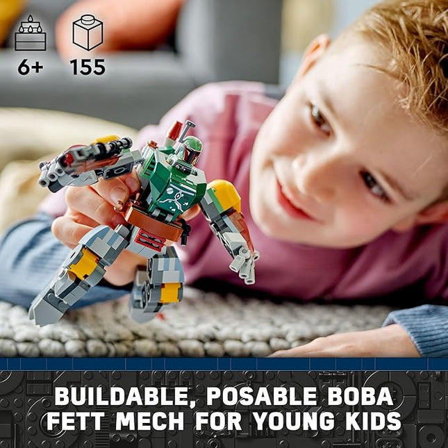 LEGO Star Wars Boba Fett Mech Buildable Star Wars Action Figure, Posable Mech Inspired by The Iconic Star Wars Bounty Hunter, Features a Buildable Shield, Stud Blaster and Jetpack, 75369