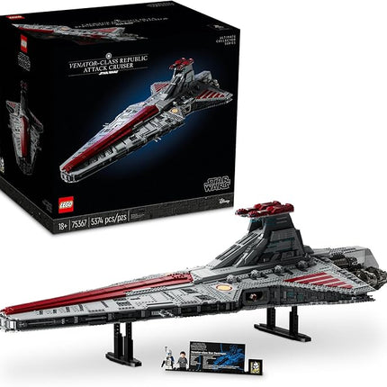 LEGO Star Wars Venator-Class Republic Attack Cruiser, Ultimate May The 4th Collectibles, Series Building Set with Captain Rex Minifigure, Star Wars Fan Gift, Stress Relief Clone Wars Activity, 75367