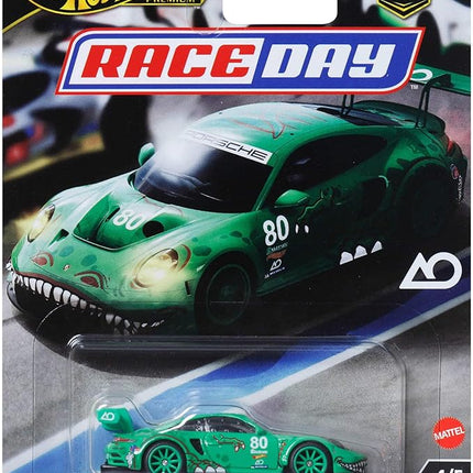 Hot Wheels Premium Car Culture Collectible Toy Car, 1:64 Scale Die-Cast Porsche 911 GT3 R, Race Day Vehicle with Real Riders Tires