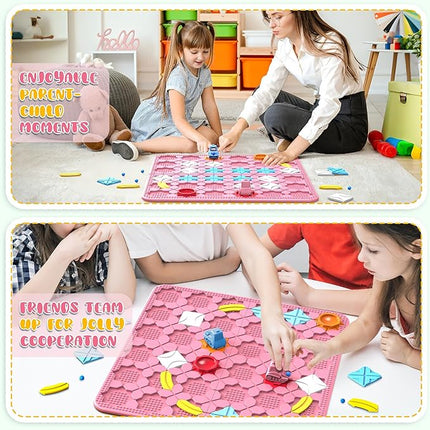 STEM Logic Road Builder Toys: Board Games Toys for 5 Year Old Kids Montessori Brain Teaser Puzzles Educational Learning Activities Toy for Kid Ages 3 4 6-8 12 Boys Girls Gifts (Pink, 50PCS)