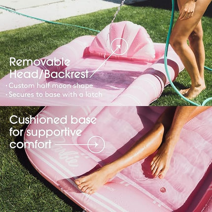 FUNBOY Tanning Pool Lounger Float, XL 72'' x 48'' Pool Float with Custom Pillow and Large Cup Holder, Perfect for Pool or Backyard.