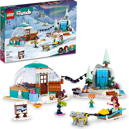 LEGO Friends Igloo Holiday Adventure 41760 Building Toy Set for Ages 8+, with 3 Dolls, 2 Dog Characters, A Winter Themed Gift for Kids 8-10 Who Love Snowy Adventures, Dog Sledding and Pretend Play