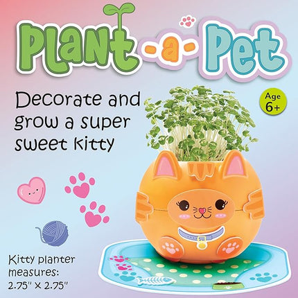 Creativity for Kids: Plant-A-Pet Kitty - Arts and Crafts Kit, Gifts for Girls and Stocking Stuffers, Boy and Girl Toys, Chia Seed Plant Pet (Ages 6+)
