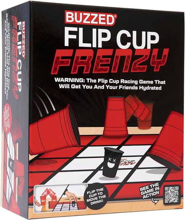 Buzzed Flip Cup Frenzy Adult Drinking Game, Party Games for Adults, Includes 1 Game Mat, 8 Flip Cups, 1 Drink Cup, and Instructions