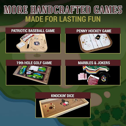 19th Hole Golf Board Game, Walnut Wood Golf Gifts for 2 Players or More, Indoor & Outdoor Family Bonding Activities, Fun Entertainment for Family Gatherings, Events & More - Across the Board Game