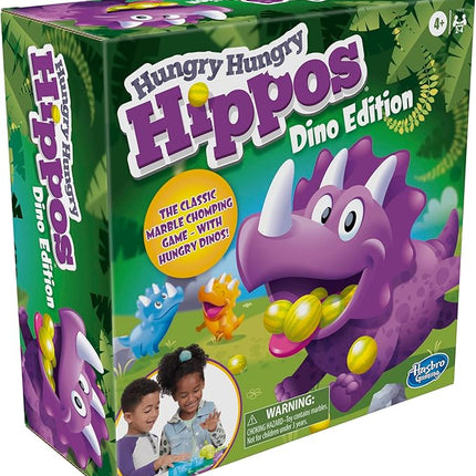 Hasbro Gaming Hungry Hungry Hippos Dino Edition Board Game, Pre-School Game for Ages 4 and Up; for 2 to 4 Players (Amazon Exclusive)