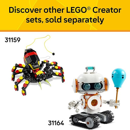 LEGO Creator 3 in 1 Aircraft Race Plane Toy - Building Toy with 3 Building Options, Airplane, Fighter Jet, or Helicopter - Gift Idea for Kids, Boys and Girls, Ages 7+ - 31160