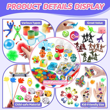 Amy&Benton 350pcs Party Favors for Kids 3-5 4-8 8-12, Goodie Bags Stuffers, Pinata Stuffers Fillers, Treasure Box Toys for Classroom Prizes, Carnival Prizes Birthday Easter Bulk Holiday Supplies