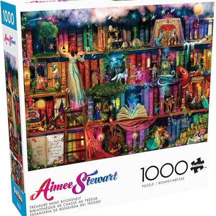 Buffalo Games - Aimee Stewart - Treasure Hunt Bookshelf - 1000 Piece Jigsaw Puzzle for Adults -Challenging Puzzle Perfect for Game Nights - Finished Size is 26.75 x 19.75