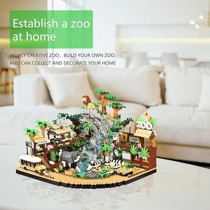Zoo Architecture Micro Building Blocks Sets - 4800PCS, Animals Park Micro Bricks Modle Kit Present for Adults Ages of 14+