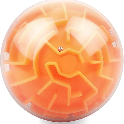 Amaze 3D Memory Sequential Maze Ball Puzzle Toy Gifts for Kids Adults - Challenges Game Lover Tiny Balls Brain Teasers Game (Orange)