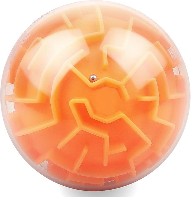 Amaze 3D Memory Sequential Maze Ball Puzzle Toy Gifts for Kids Adults - Challenges Game Lover Tiny Balls Brain Teasers Game (Orange)