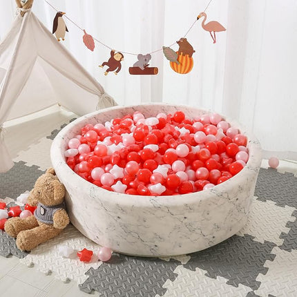 STARBOLO Star Ball Pit Balls for Toddlers - 100pcs Crush Proof Plastic Children's Toy Balls Macaron Ocean Balls for Birthday Parties Games Pool
