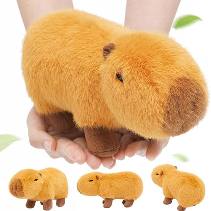 OUOZZZ Capybara Plush Stuffed Animal - Mini Baby Capy Toy - Soft & Realistic Water Pig, Nature’s Chillest Animal Giant Guinea Pig, Travel-Friendly & Portable Gift for Girls, Boys, Toddlers & Kids 9"