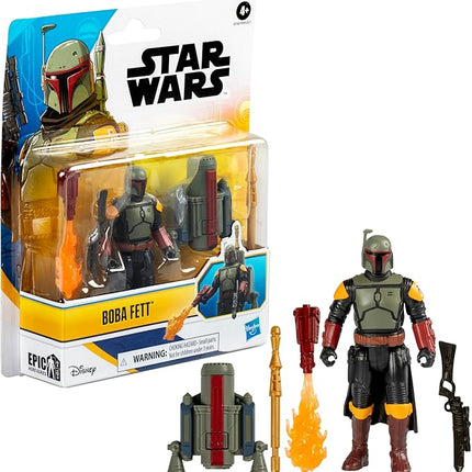 STAR WARS Epic Hero Series Boba Fett 4-Inch Deluxe Action Figure & 4 Accessories, Toys for 4 Year Old Boys and Girls & Up