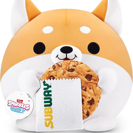 Snackles Series 2 14-inch by ZURU Cuddly Squishy Comfort 14-inch Plush with Licensed Snack Brand Accessory (Corgi&Subway Cookie)