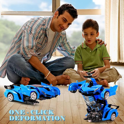 Dolanus Remote Control Car - Transform Robot RC Cars Contains All Batteries: One-Button Deformation and 360 Degree Rotating Drifting, Present Christmas Birthday Gift for Boys/Girls