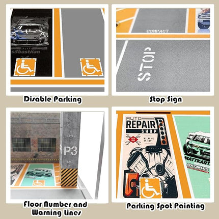 Storage Display Garage Compatible with Hot Wheels - Toy Car Garage with Lights, Freestanding Display Case, Parking Garage Diorama for 1/64 Scale Diecast Cars with 4 Levels 24 Spots Maximum 40 Cars