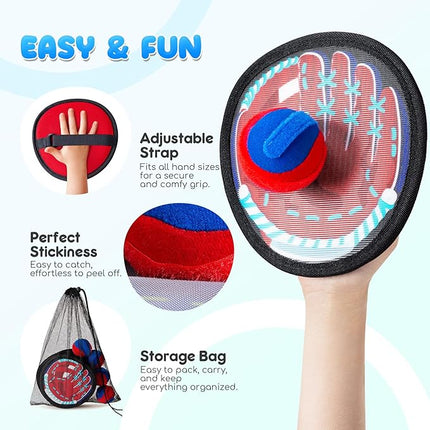 Playzap Toss and Catch Ball Set - Ultra Soft & Safe Toddler Baseball Gloves Designed for Pain-Free - Kids Games Toys Indoor Outdoor - Great for Yard Beach Pool - Gift for Boys Girls 2-4 5-7 8-10 Years