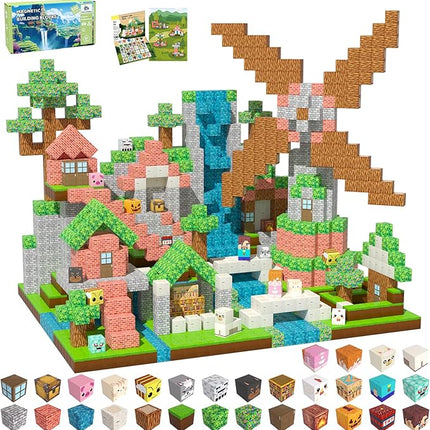 Magnetic Blocks, Magnetic Tiles Building Blocks, Magnet Cubes STEM Sensory Game Toys Christmas Birthday Gifts for Kids Boys Girls Age 3+ (Forest H)